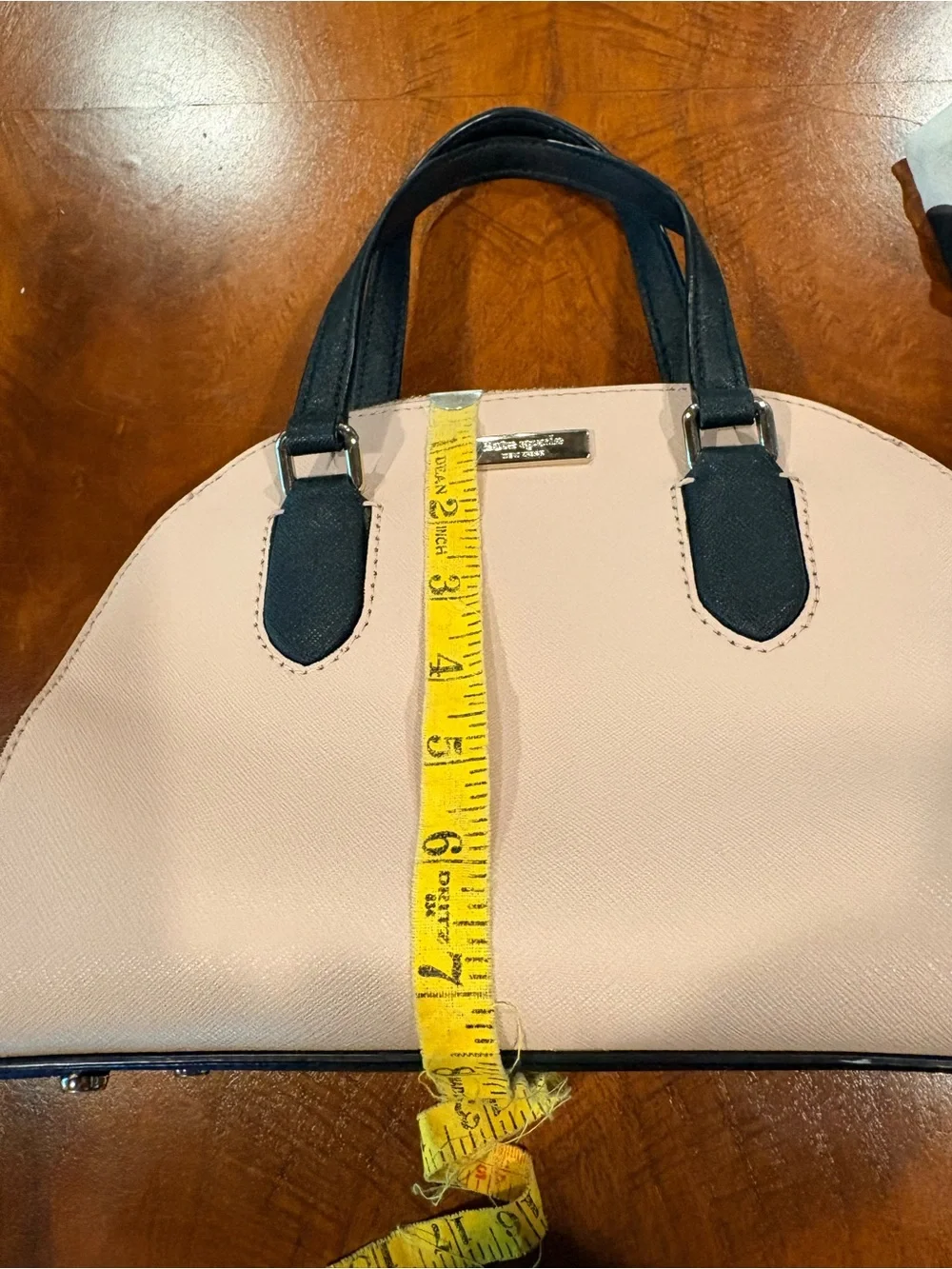 kate spade Pink and Black Dome Satchel with Scarf Accent